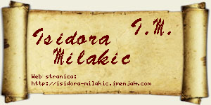 Isidora Milakić vizit kartica